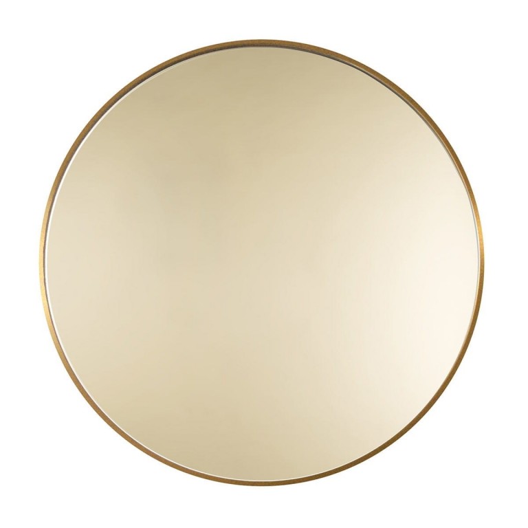 Espejo Redondo Para Salón Cristal Dorado