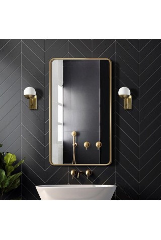 Espejo Decorativo Minimalista Marco Dorado