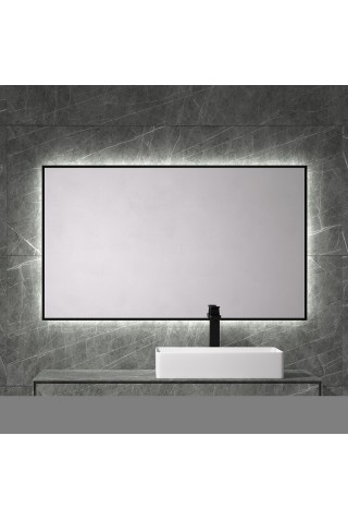 Espejo Retroiluminado De Baño Marco Negro 