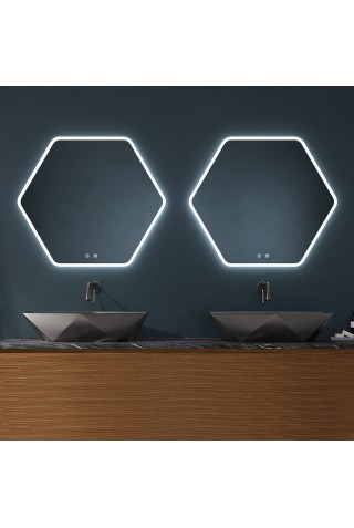 Espejo Hexagonal De Baño Con Luz LED Integrada