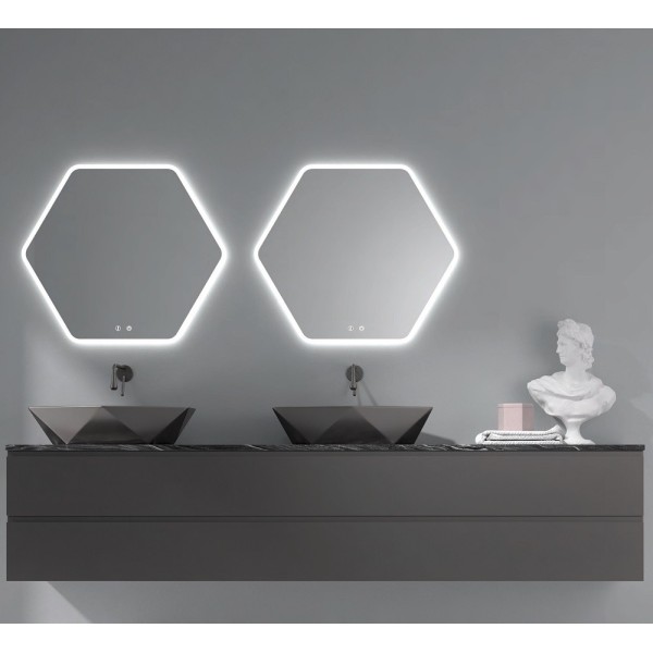 Espejo Hexagonal De Baño Con Luz LED Integrada