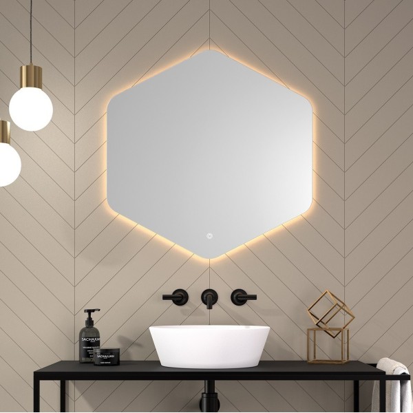 Espejo Hexagonal Retroiluminado Para Baño