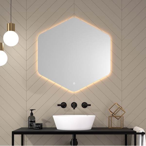 Specchio Esagonale Retroilluminato Per Bagno