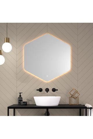Espejo Hexagonal Retroiluminado Para Baño