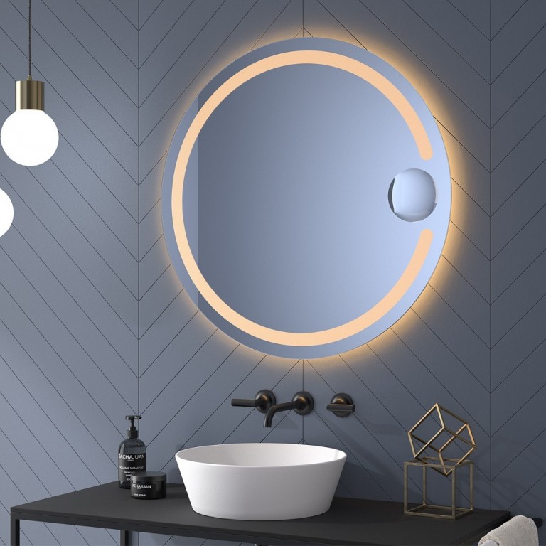 Espejo Redondo Para Baño Con Luz Integrada