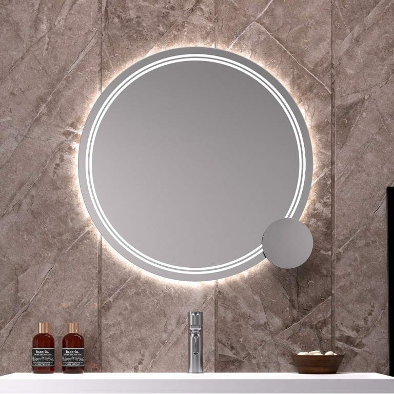 Espejo Redondo De Baño Con Luz LED Incorporada