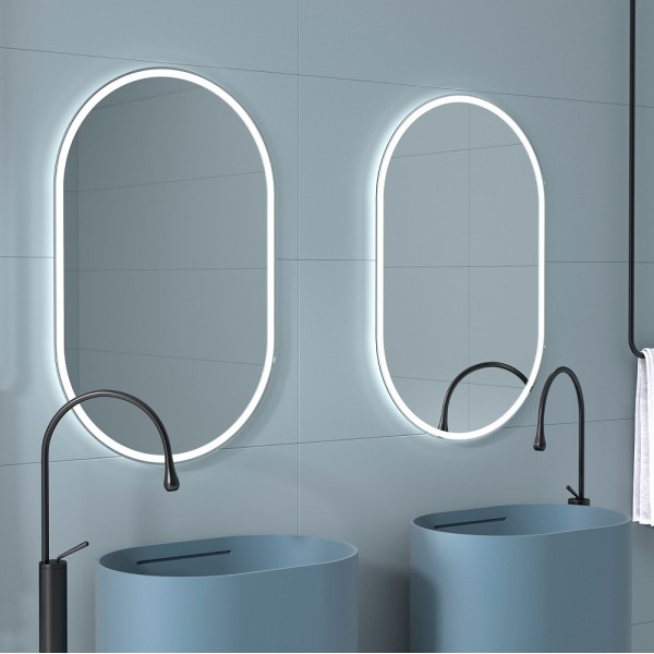 Espejo Ovalado Baño Con Luz LED Integrada