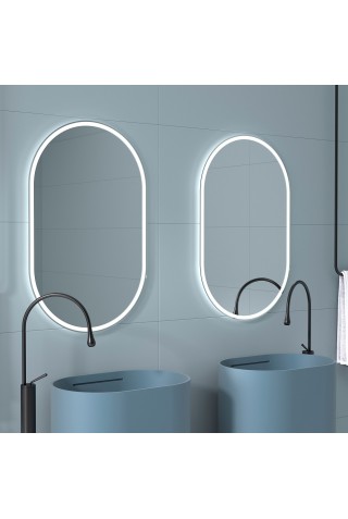 Espejo Ovalado Baño Con Luz LED Integrada