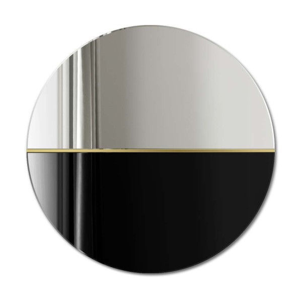 Specchio Circolare di Design in Vetro Nero