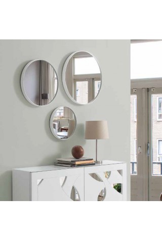Set 3 Espejos Decorativos Recibidor Blanco