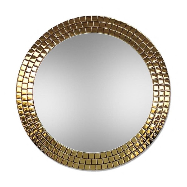 Espejo Redondo Dorado Para Baño Aurora Gold