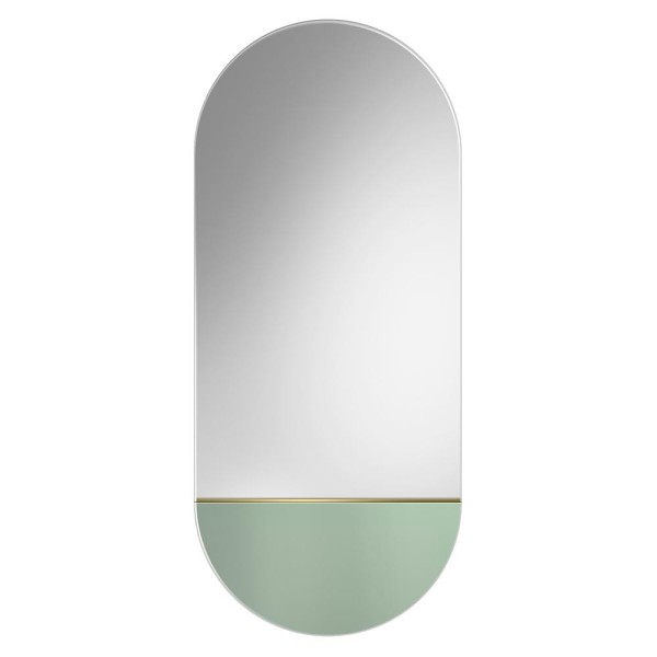 Specchio Ovale di Design Colore Verde Chiaro