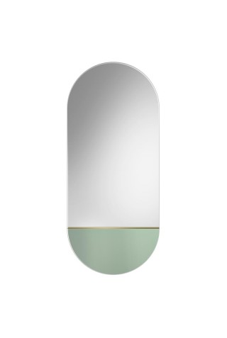 Espejo Ovalado De Diseño Color Verde Claro