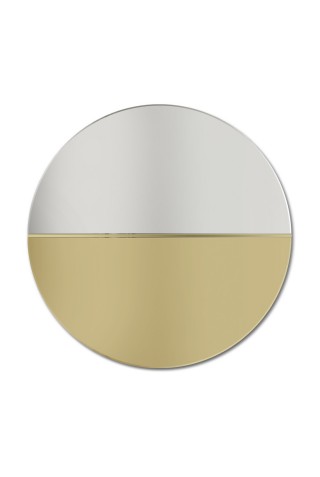 Espejo Redondo Para Salón Cristal Dorado
