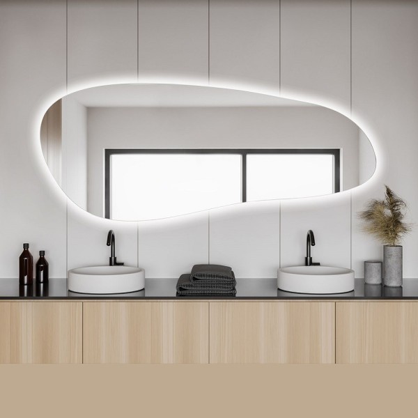 Espejo Asimétrico Retroiluminado Para Baño Original