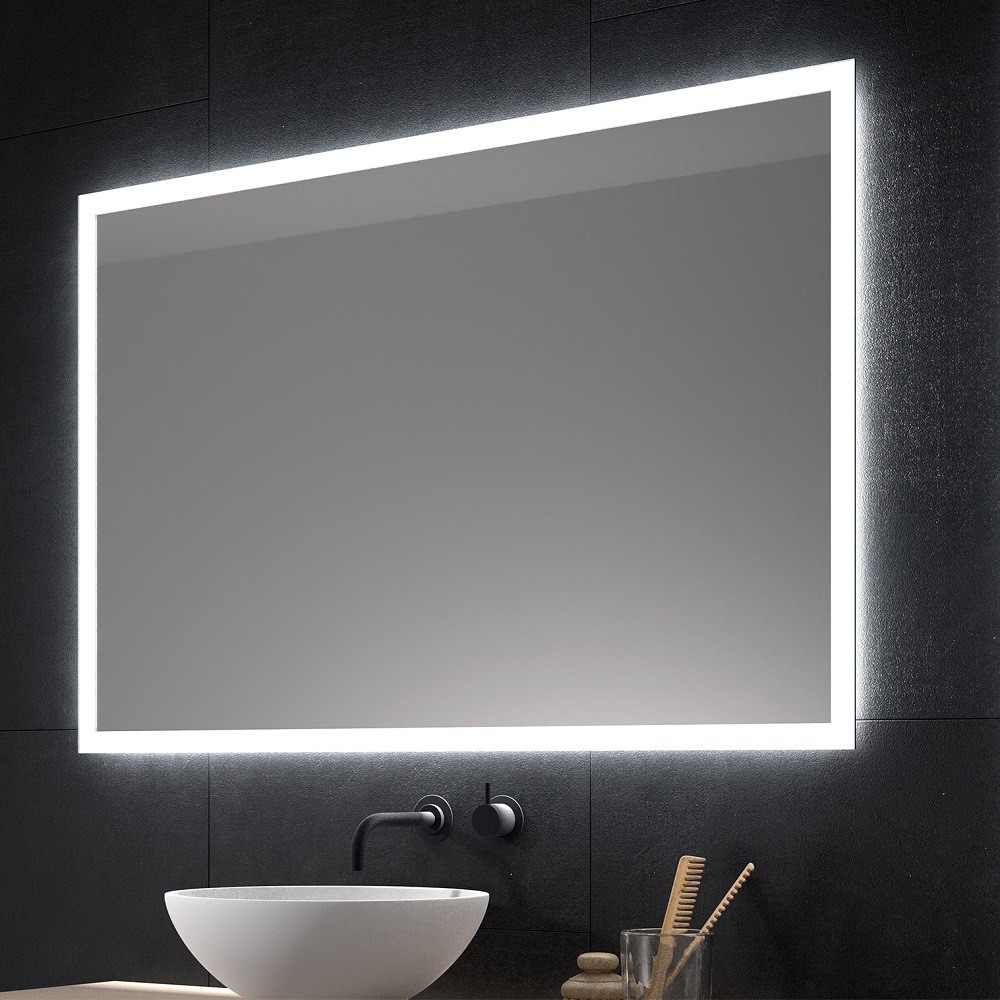 Espejo de baño led 120×70cm + bluetooth + espejo de aumento + regulable