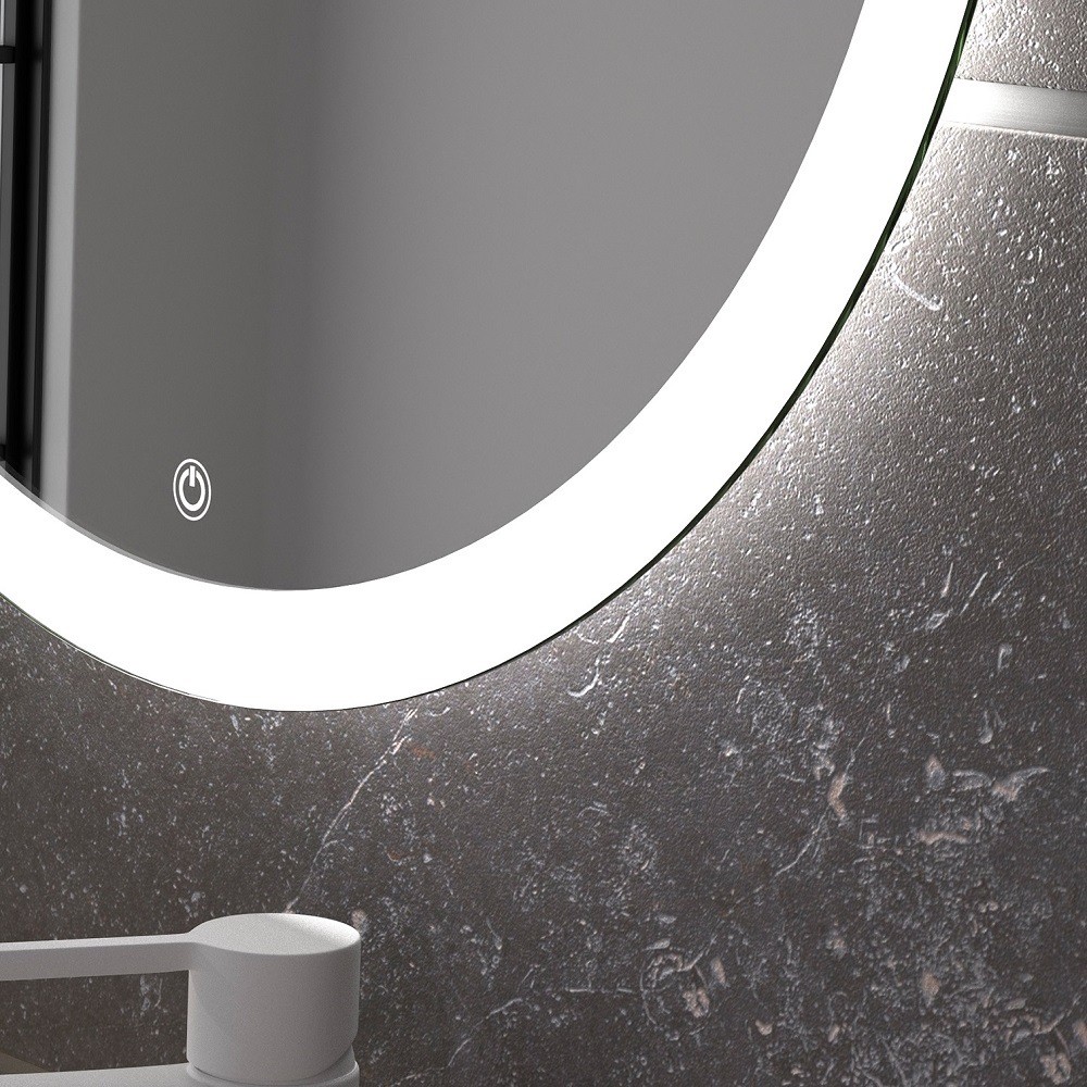 EMKE Espejo Baño con Luz 60 cm Diámetro, Espejo Baño LED Redondo con  Interruptor tactil +