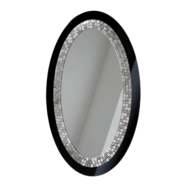 Specchio Ovale Decorativo Cornice Nera