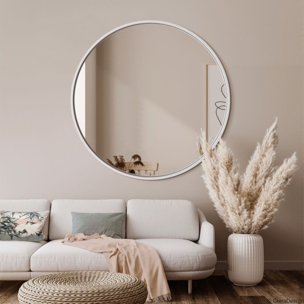 Specchio Rotondo Stile Nordico Bianco