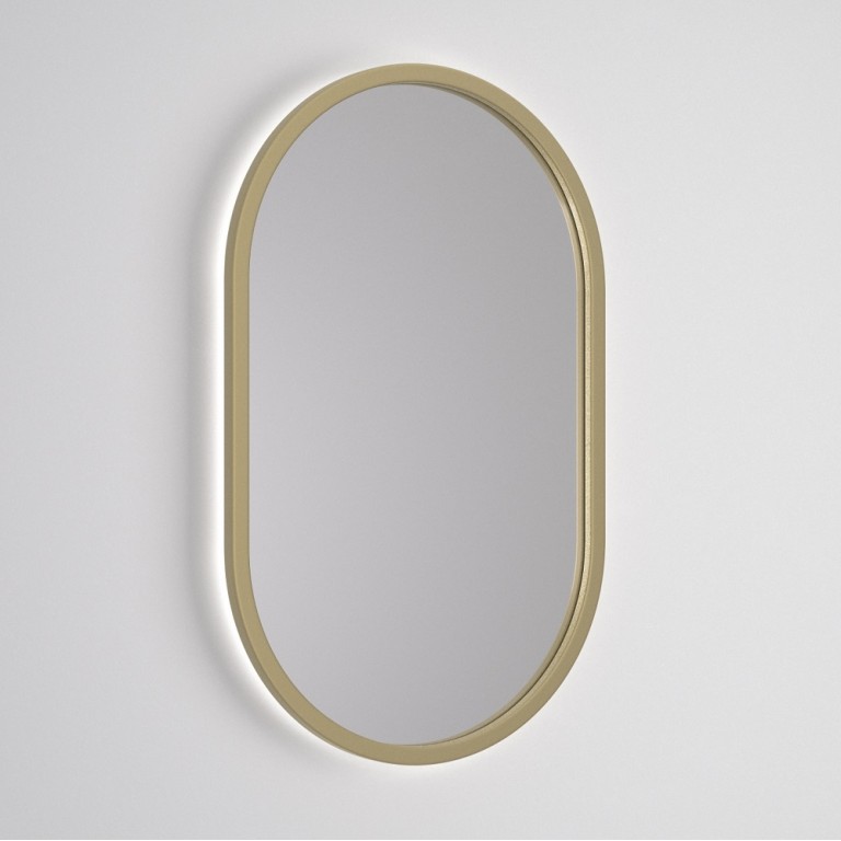 Espejo Ovalado Retroiluminado Para Baño Marco Colores