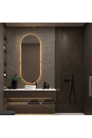 Espejo Ovalado Retroiluminado Para Baño