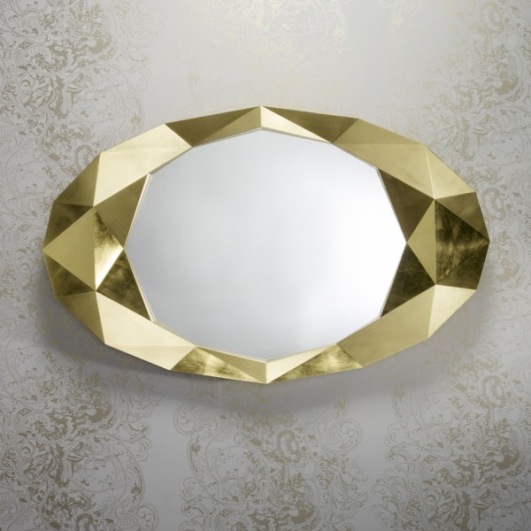 Espejo Ovalado Grande Dorado Para Salón