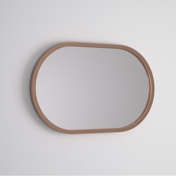 Specchio Ovale Minimalista Cornice Color Rame