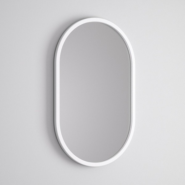 Espejo Ovalado Decorativo Marco Blanco