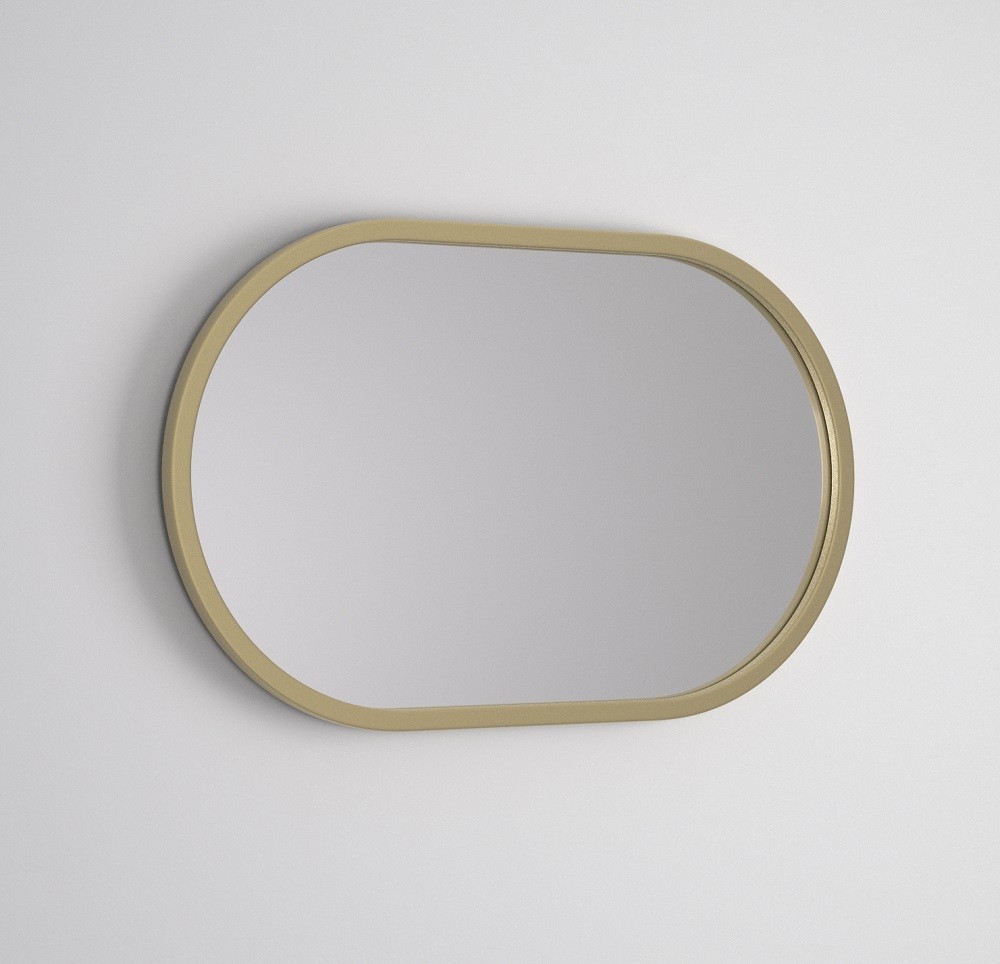 Espejo Ovalado De Pared Ambient Dorado