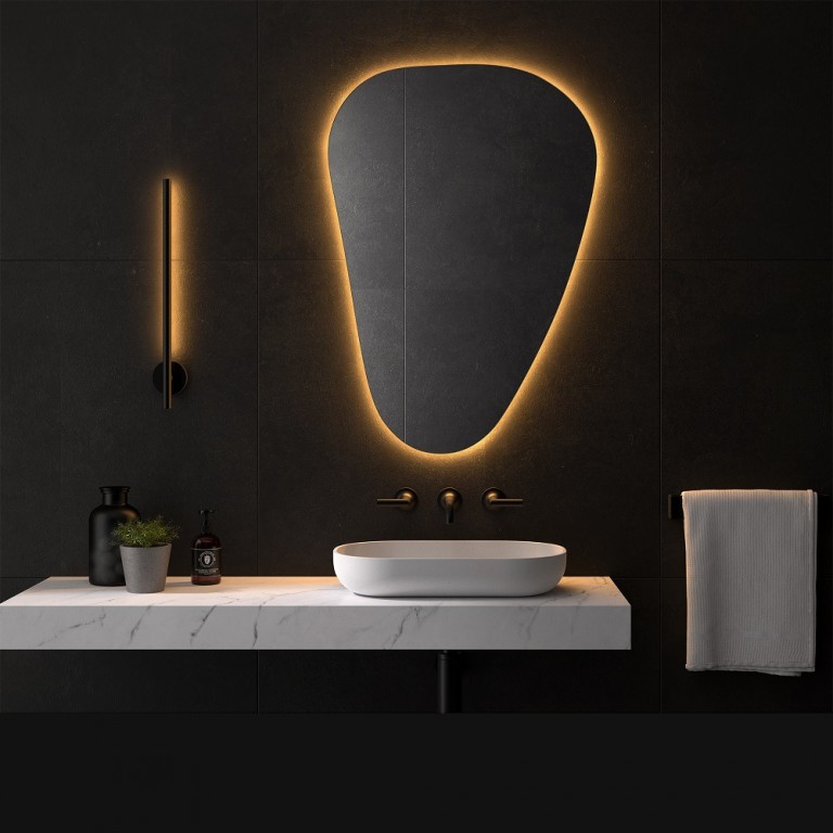 Specchio Asimmetrico Per Bagno Plama N1 LED