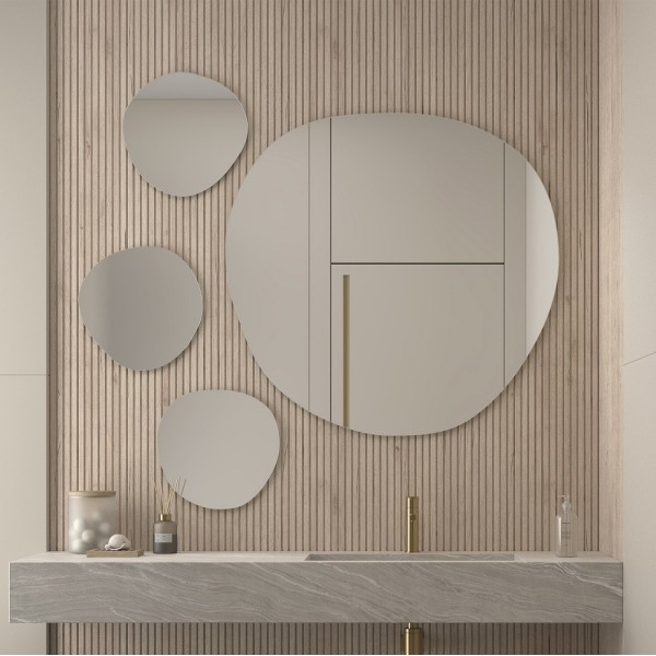 Espejo Asimétrico Sin Luz Para Baño Moderno Ventoux