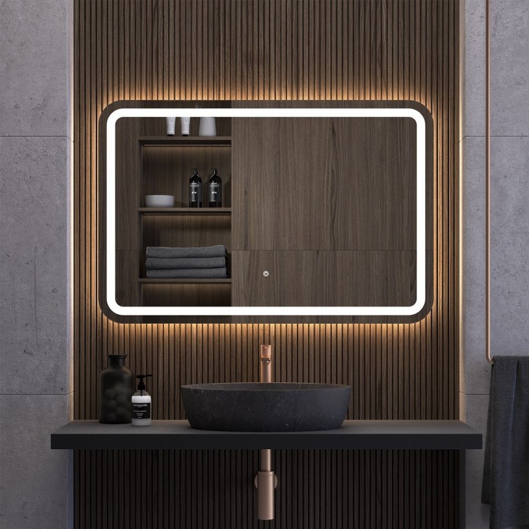 Espejo De Baño Rectangular Con Luz LED