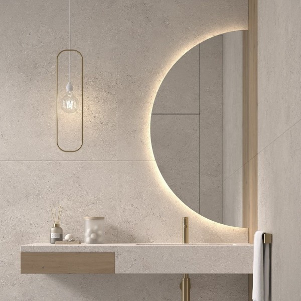 Espejo Semicircular Retroiluminado De Baño