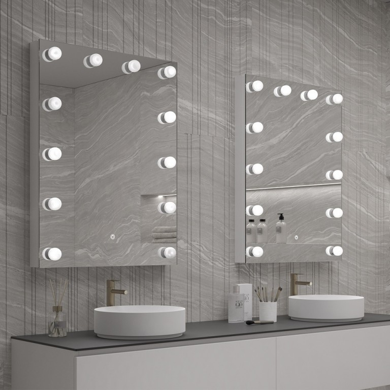 Espejos De Pared Maquillaje Con Luz LED Espejo Para Baño Modernos Táctil  Grande 