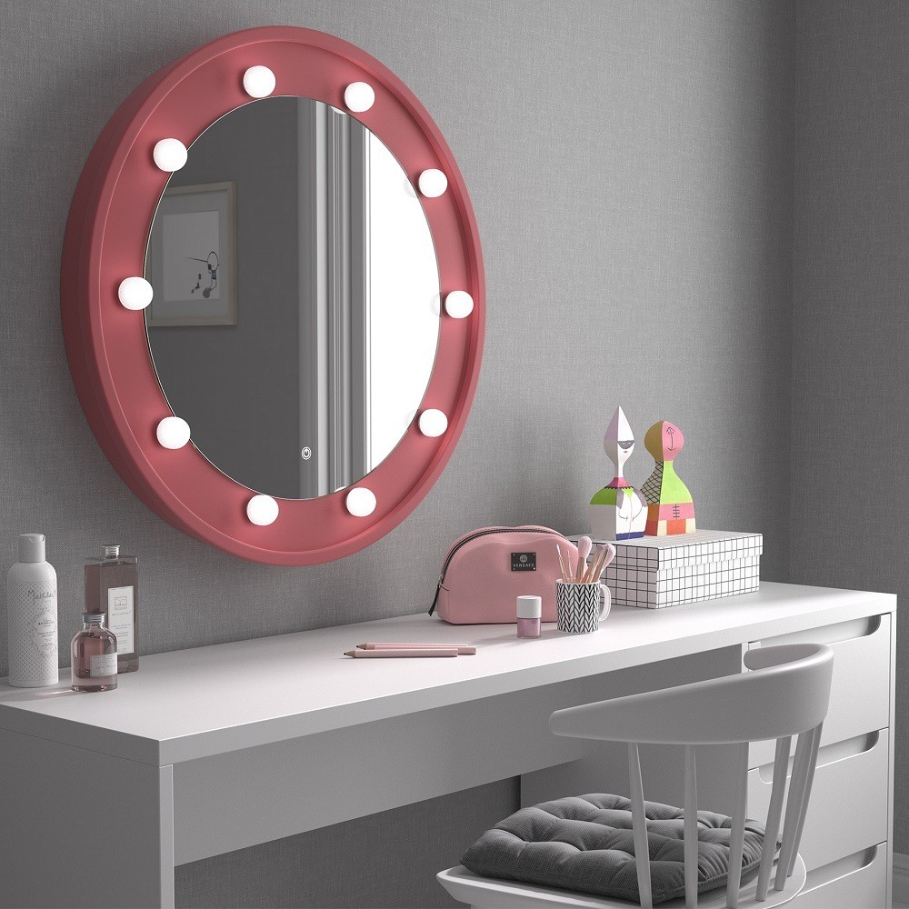 Espejo de maquillaje retro redondo espejo de pared para colgar grandes  espejos de tocador | Espejo de afeitar circular montado en la pared para  baño 