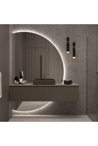 Espejo Para Baño Retroiluminado Media Luna