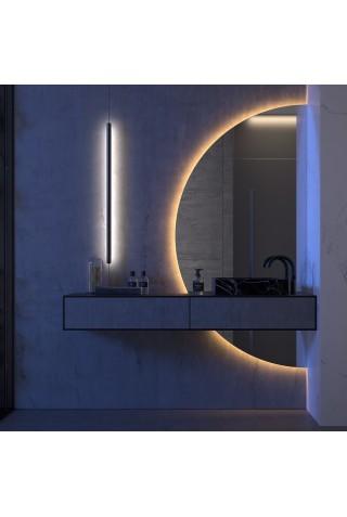 Espejo Retroiluminado Para Baño Media Luna
