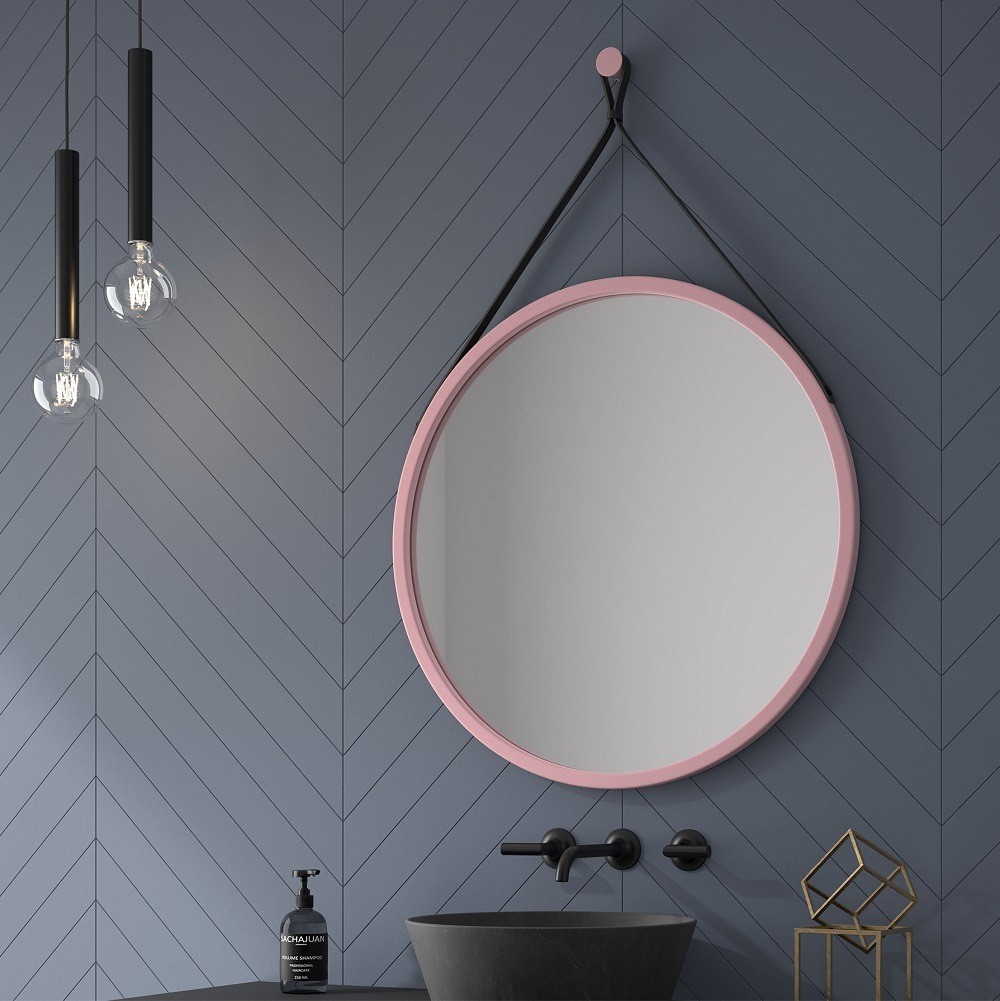 NeuType Espejo redondo de 32 pulgadas para pared, espejo de baño negro para  espejos redondos de pared para tocador de baño, marco profundo de aleación