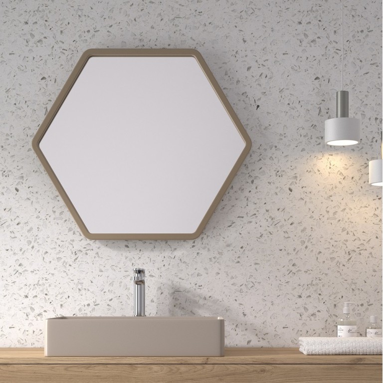 Espejo Hexagonal Marco De Colores