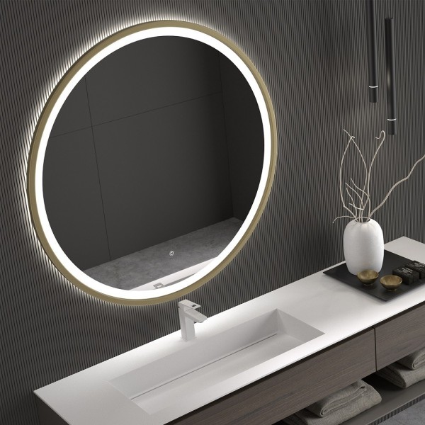 Espejo Redondo Con Luz Integrada Para Baño