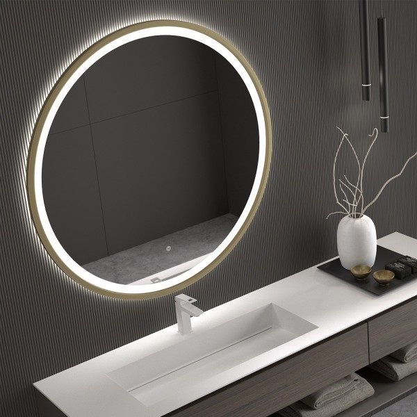 Specchio Rotondo Bagno con LED Cornice Colorata