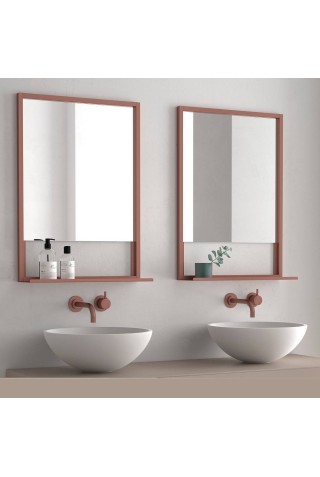 Espejo De Baño Con Estante Metálico