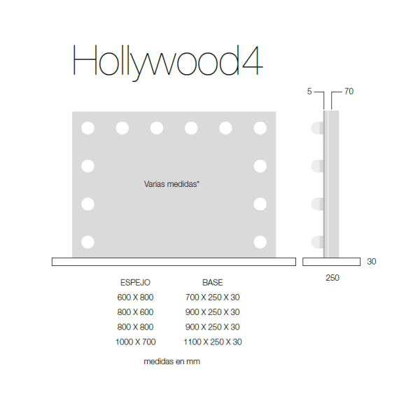 Espejo Tocador Para Maquillaje Hollywood