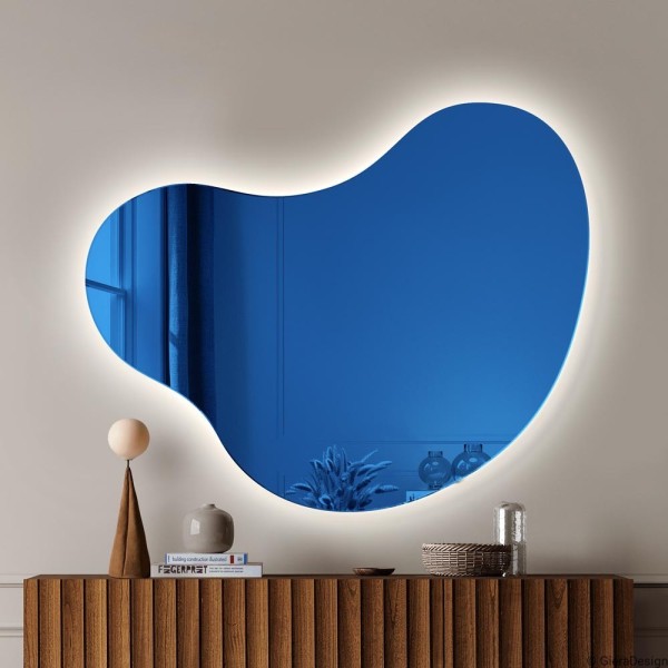 Specchio Asimmetrico Retroilluminato Plama Nº5 Blu
