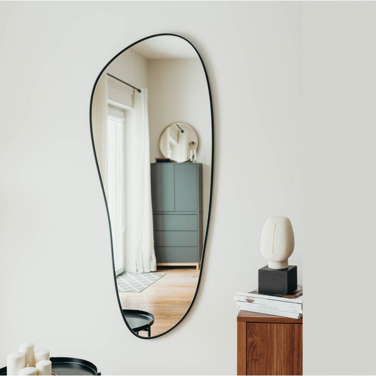 Espejo Asimétrico De Diseño Marco Negro