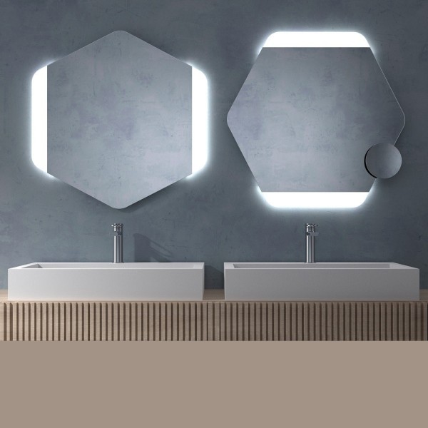 Espejo Hexagonal Para Baño Con Luz Integrada