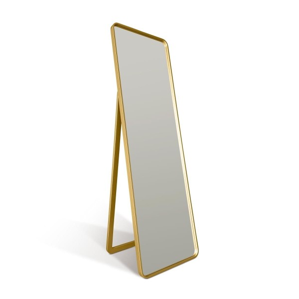 Specchio Da Terra Cornice Minimalista In Colore Oro