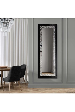 Espejo Vestidor Grande Negro y Plata 