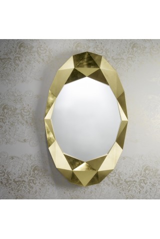 Espejo Ovalado Grande Dorado Para Salón