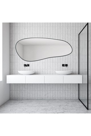Espejo Asimétrico Para Baño Marco Negro